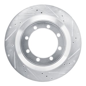 Ford E-350 Super Duty Brake Rotor (1) - Rear Right - R1 Concepts - Drilled & Slotted - Silver - `08-`19
